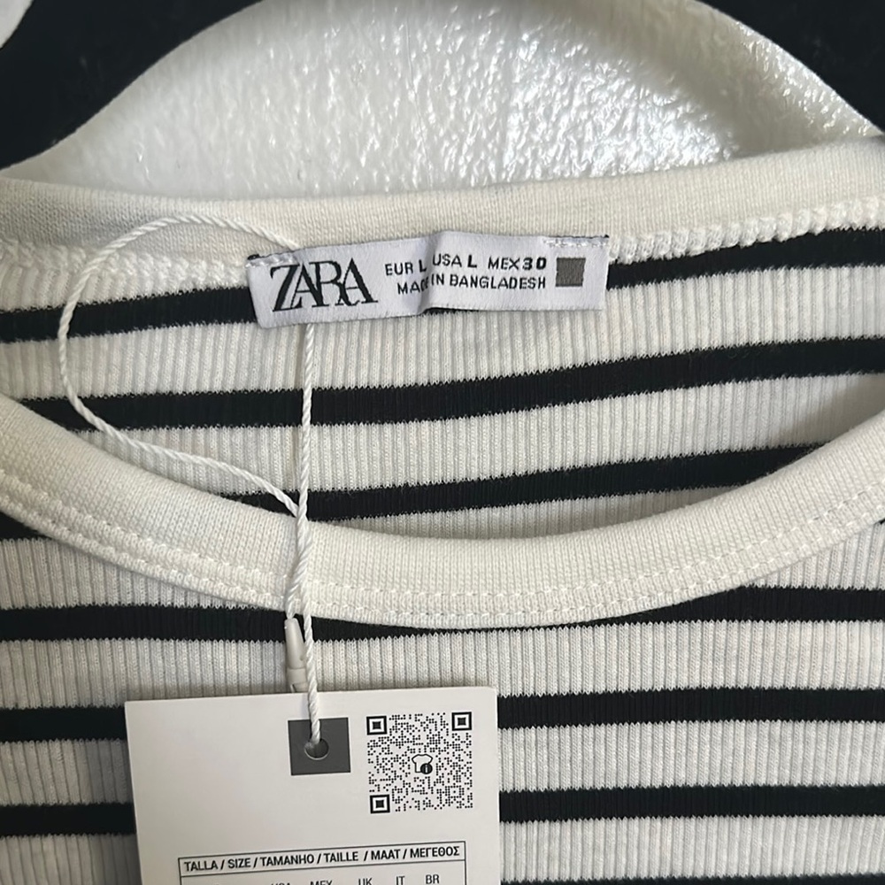 Zara Black and White Striped Bodysuit - Picture 2 of 5